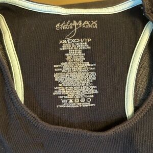 Miley Cyrus Max Azria CS black ribbed racer back tank XS